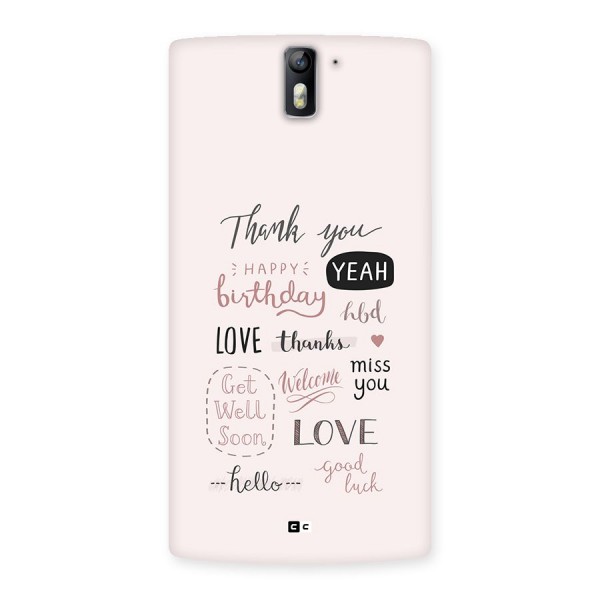 Cute Quotes Back Case for OnePlus One