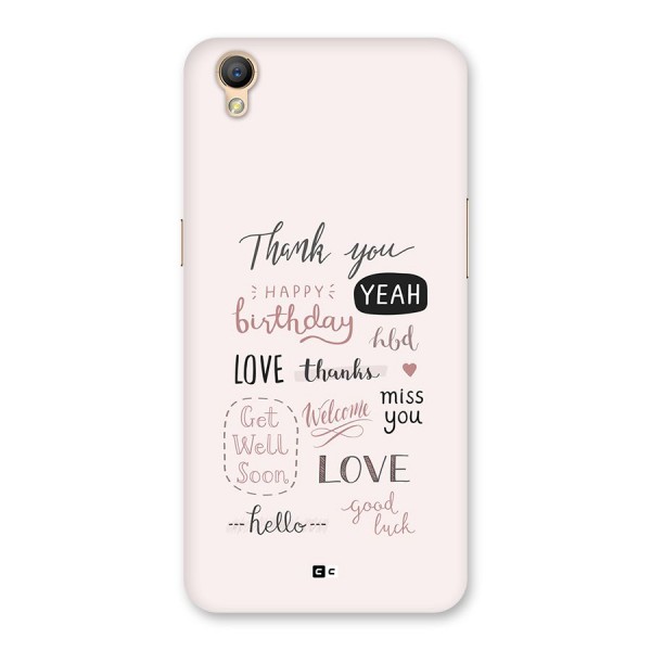 Cute Quotes Back Case for Oppo A37