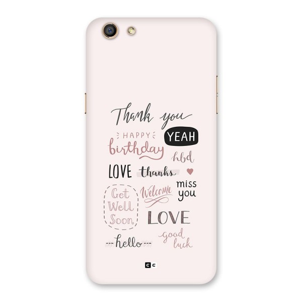 Cute Quotes Back Case for Oppo F3