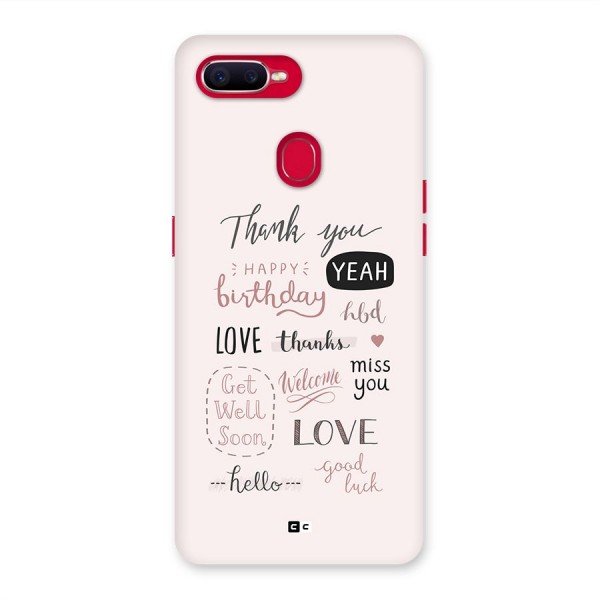 Cute Quotes Back Case for Oppo F9 Pro