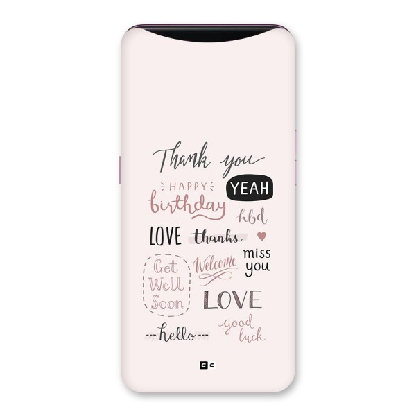 Cute Quotes Back Case for Oppo Find X