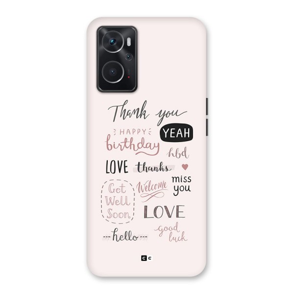 Cute Quotes Back Case for Oppo K10 4G