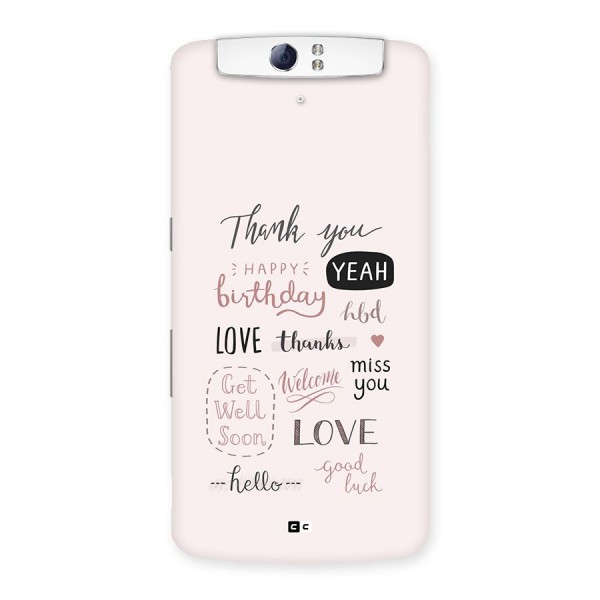 Cute Quotes Back Case for Oppo N1