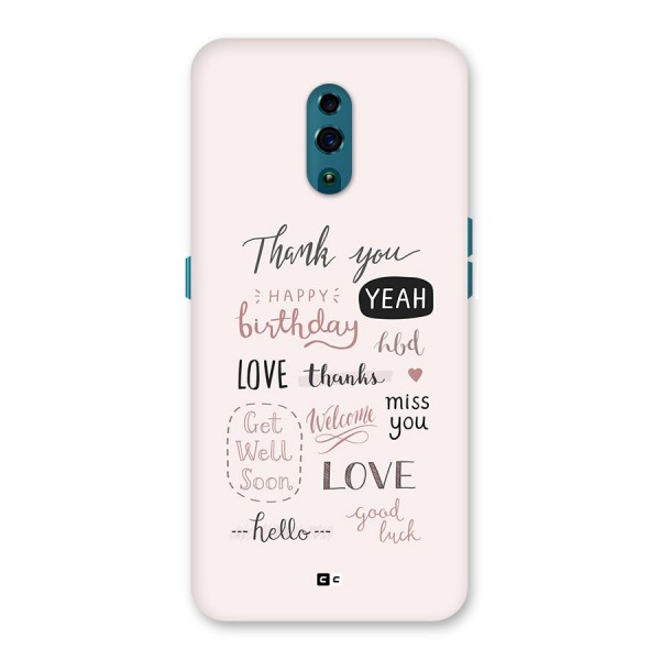 Cute Quotes Back Case for Oppo Reno