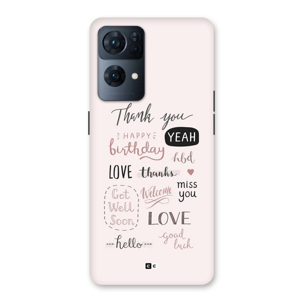 Cute Quotes Back Case for Oppo Reno7 Pro 5G