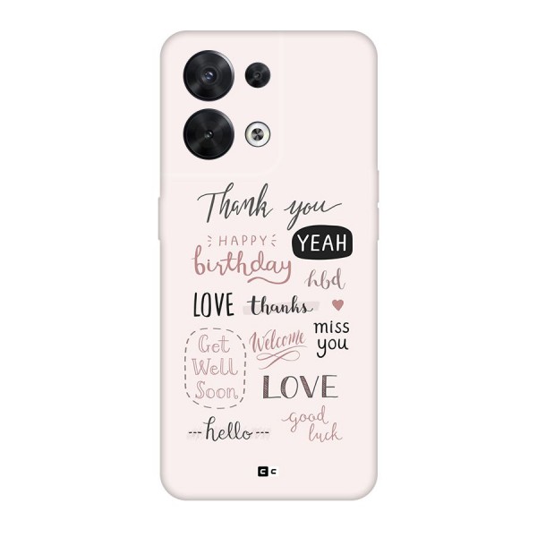 Cute Quotes Back Case for Oppo Reno8 5G