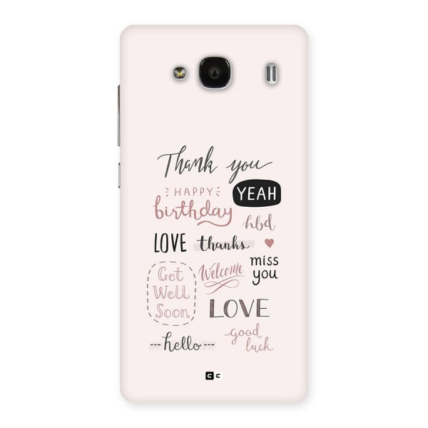 Cute Quotes Back Case for Redmi 2