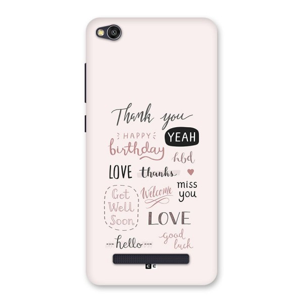 Cute Quotes Back Case for Redmi 4A