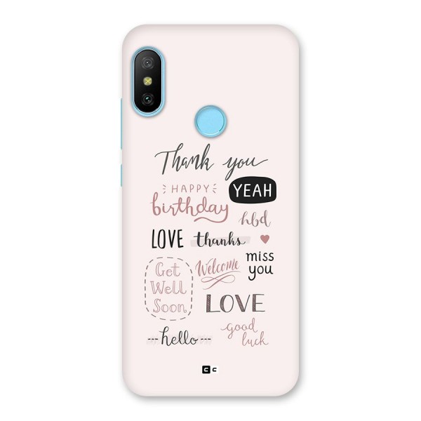 Cute Quotes Back Case for Redmi 6 Pro