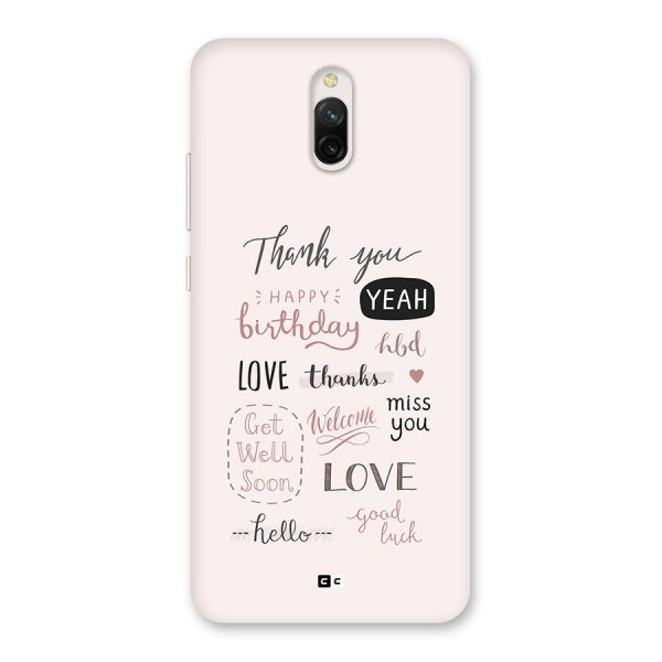 Cute Quotes Back Case for Redmi 8A Dual