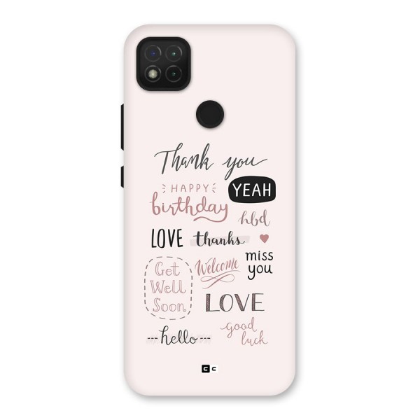 Cute Quotes Back Case for Redmi 9