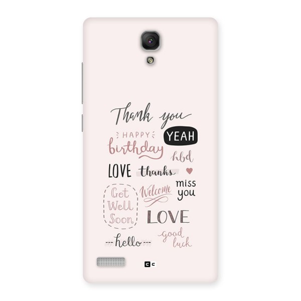 Cute Quotes Back Case for Redmi Note