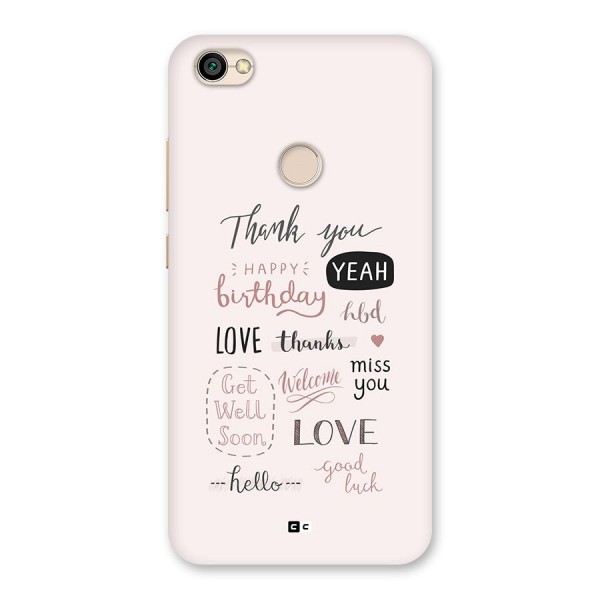 Cute Quotes Back Case for Redmi Y1 2017