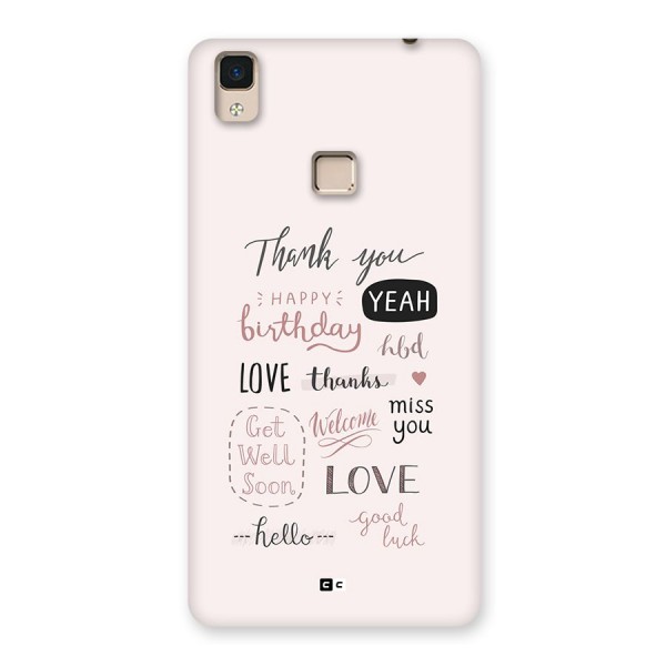 Cute Quotes Back Case for V3 Max