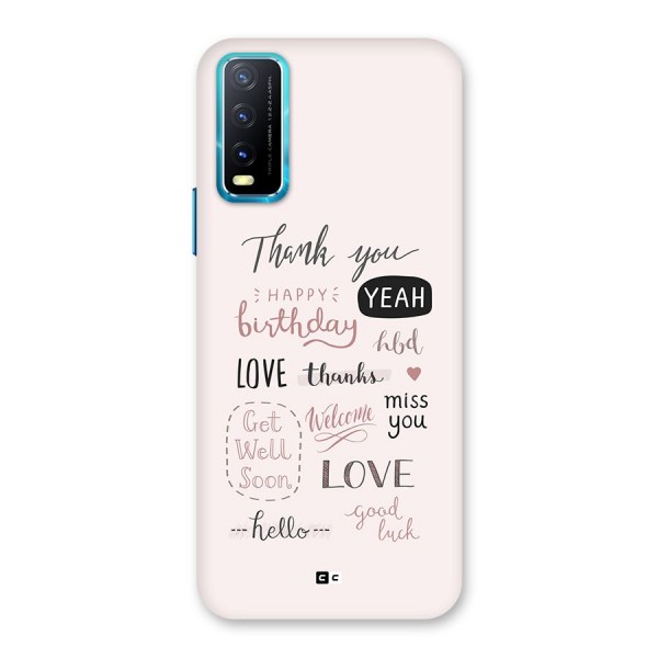 Cute Quotes Back Case for Vivo Y12s