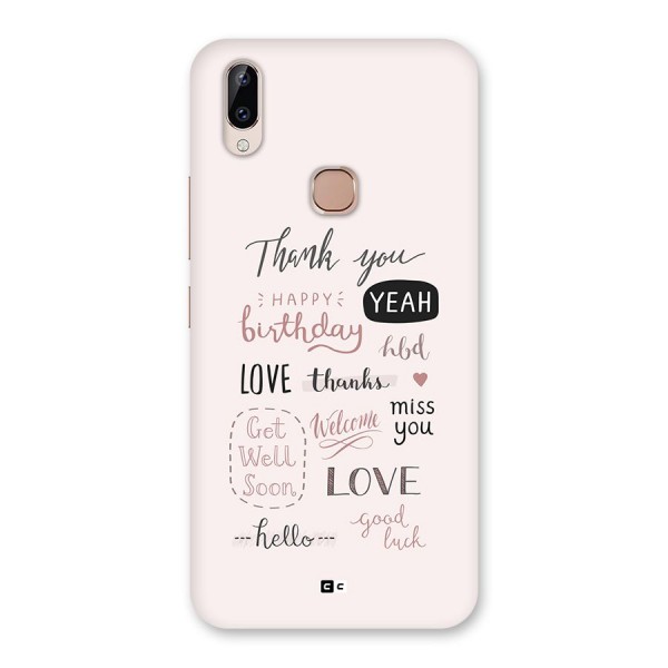 Cute Quotes Back Case for Vivo Y83 Pro