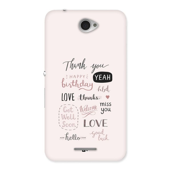 Cute Quotes Back Case for Xperia E4