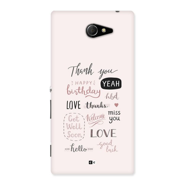 Cute Quotes Back Case for Xperia M2