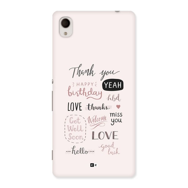 Cute Quotes Back Case for Xperia M4 Aqua