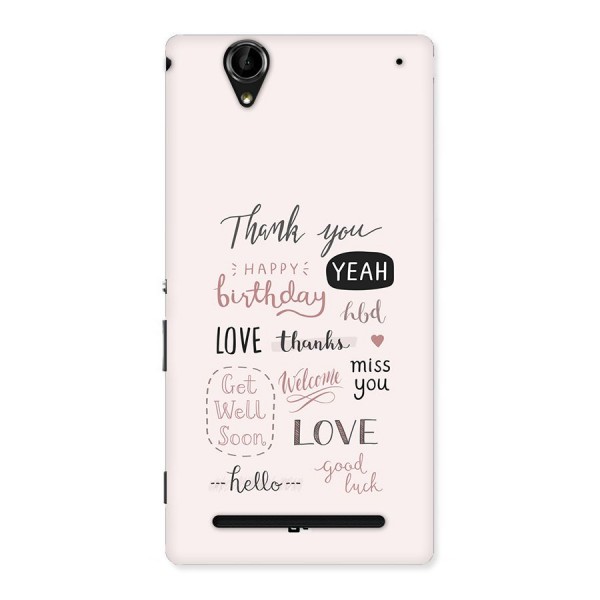 Cute Quotes Back Case for Xperia T2