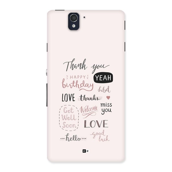 Cute Quotes Back Case for Xperia Z