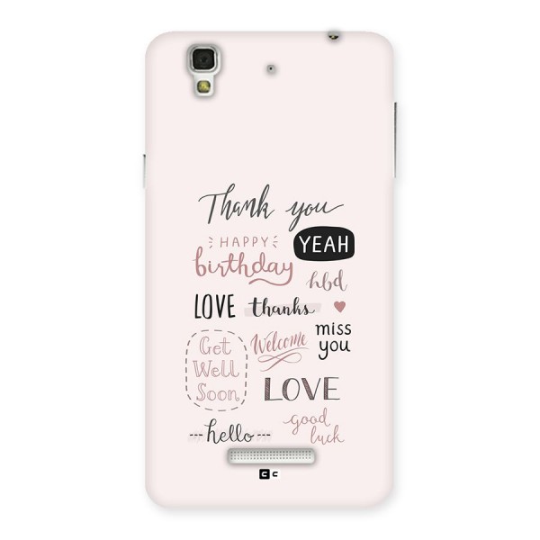 Cute Quotes Back Case for YU Yureka Plus