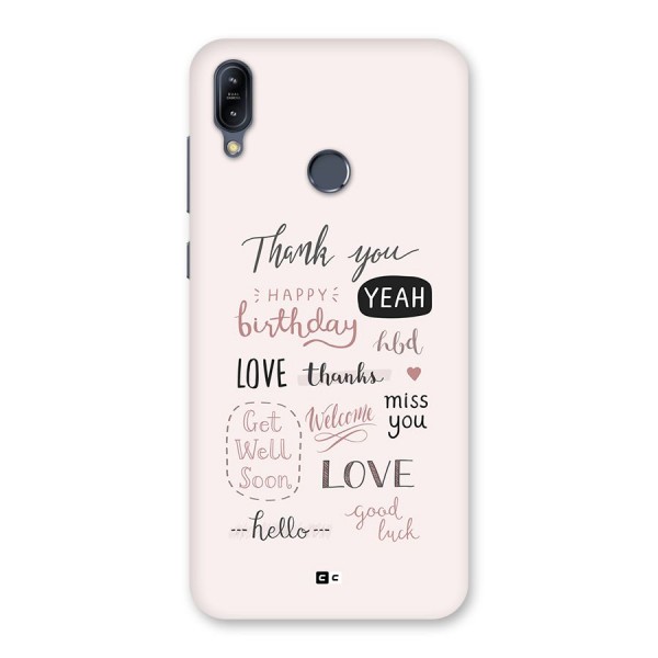 Cute Quotes Back Case for Zenfone Max M2