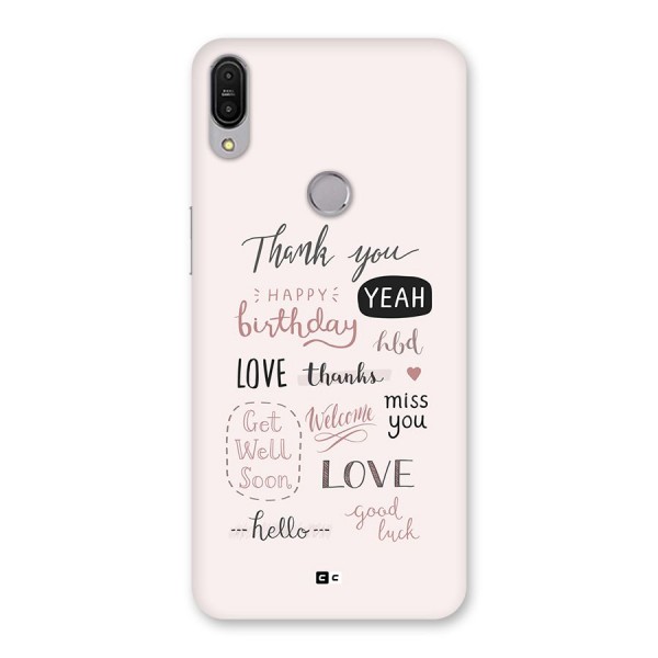 Cute Quotes Back Case for Zenfone Max Pro M1