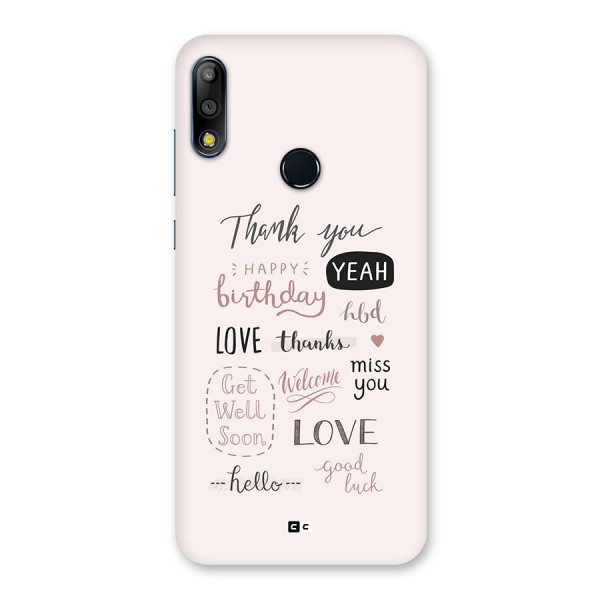 Cute Quotes Back Case for Zenfone Max Pro M2