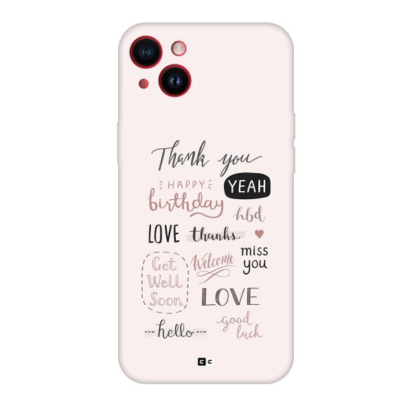 Cute Quotes Back Case for iPhone 14 Plus