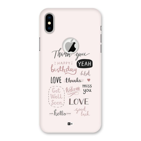 Cute Quotes Back Case for iPhone XS Logo Cut