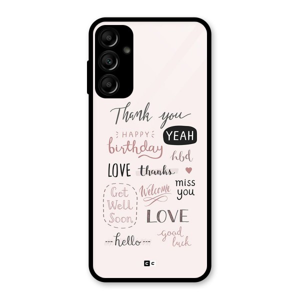 Cute Quotes Glass Back Case for Galaxy A14 5G