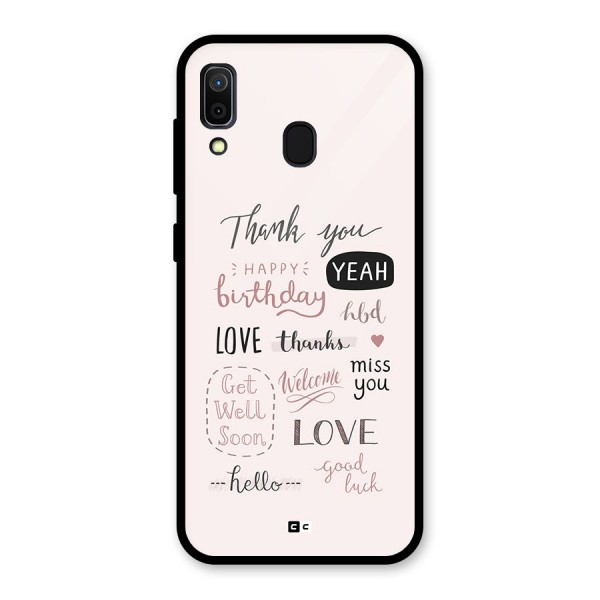 Cute Quotes Glass Back Case for Galaxy A30