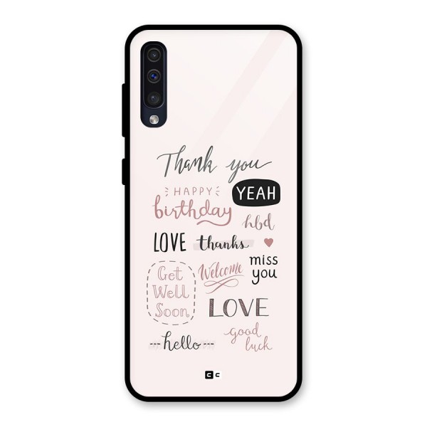 Cute Quotes Glass Back Case for Galaxy A30s