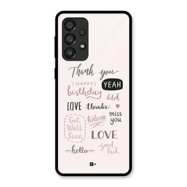 Cute Quotes Glass Back Case for Galaxy A33 5G