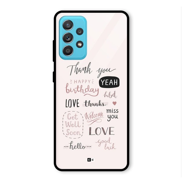 Cute Quotes Glass Back Case for Galaxy A52