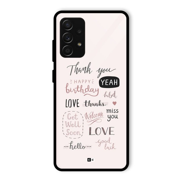 Cute Quotes Glass Back Case for Galaxy A53 5G