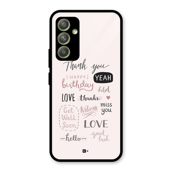 Cute Quotes Glass Back Case for Galaxy A54