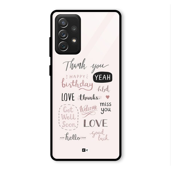 Cute Quotes Glass Back Case for Galaxy A72