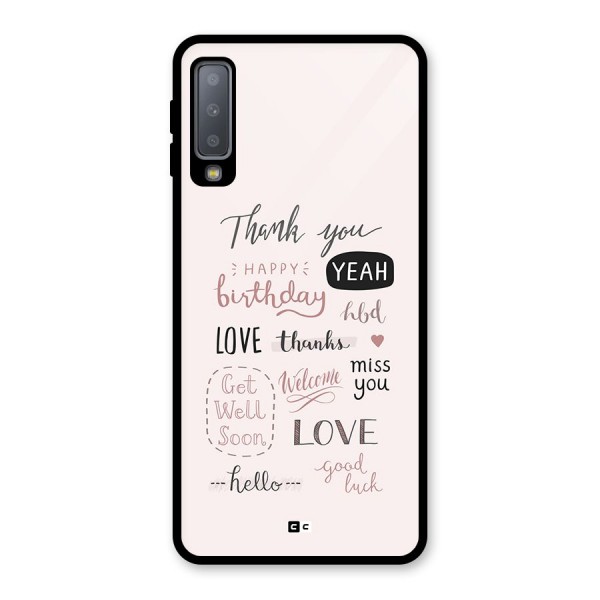 Cute Quotes Glass Back Case for Galaxy A7 (2018)