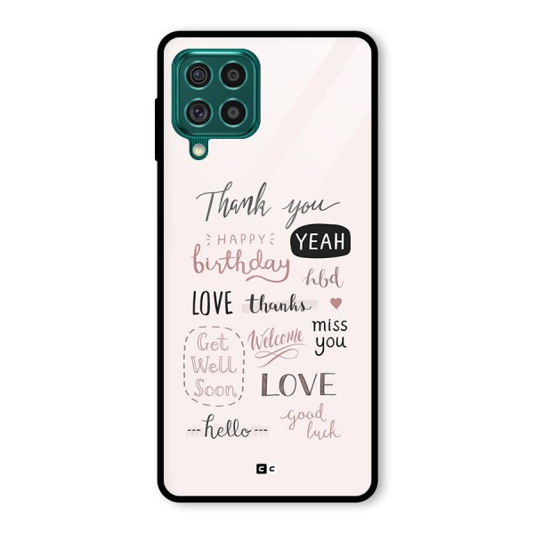 Cute Quotes Glass Back Case for Galaxy F62