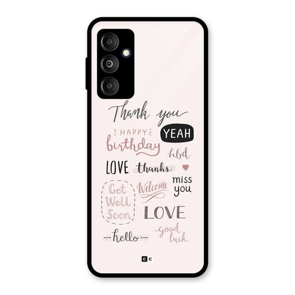 Cute Quotes Glass Back Case for Galaxy M14 5G