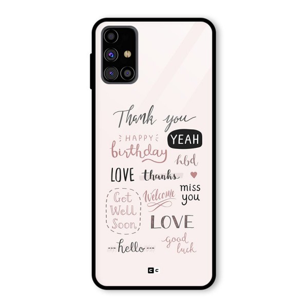 Cute Quotes Glass Back Case for Galaxy M31s