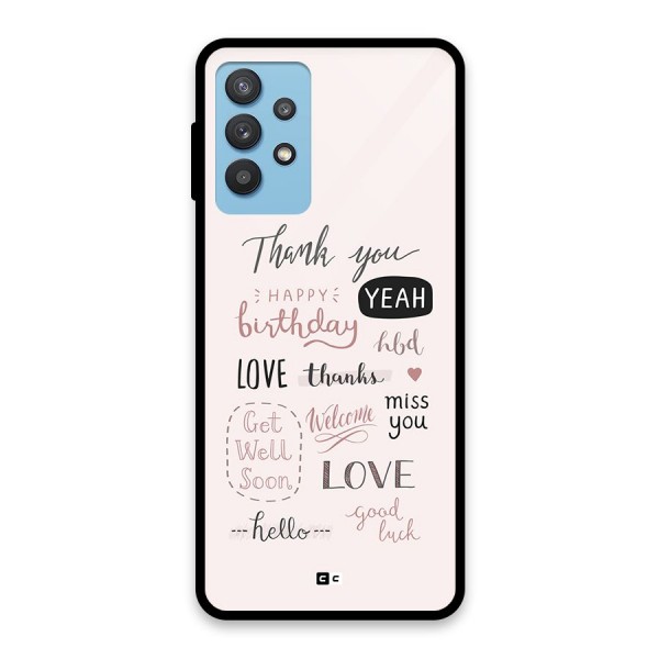 Cute Quotes Glass Back Case for Galaxy M32 5G