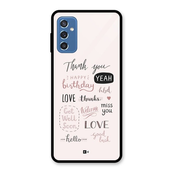 Cute Quotes Glass Back Case for Galaxy M52 5G