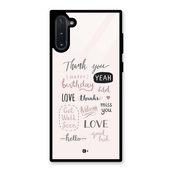 Cute Quotes Glass Back Case for Galaxy Note 10