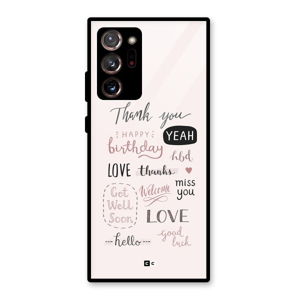 Cute Quotes Glass Back Case for Galaxy Note 20 Ultra