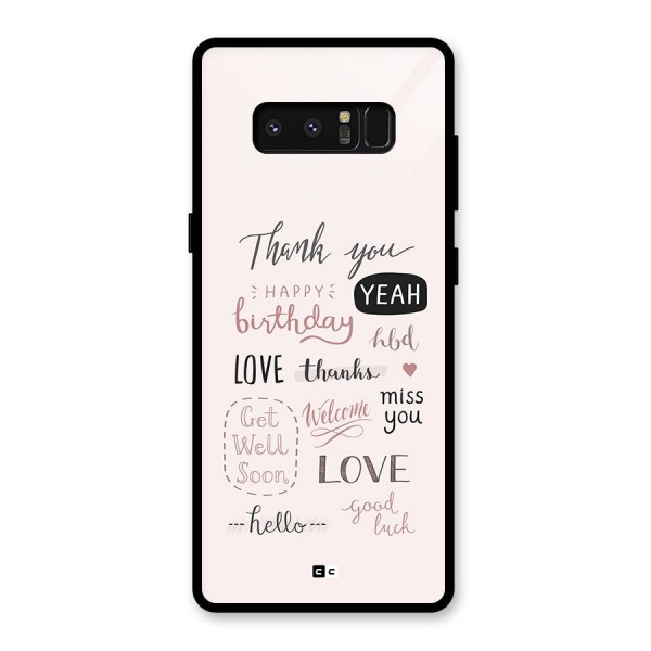 Cute Quotes Glass Back Case for Galaxy Note 8