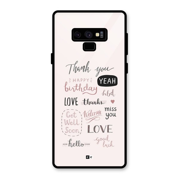 Cute Quotes Glass Back Case for Galaxy Note 9