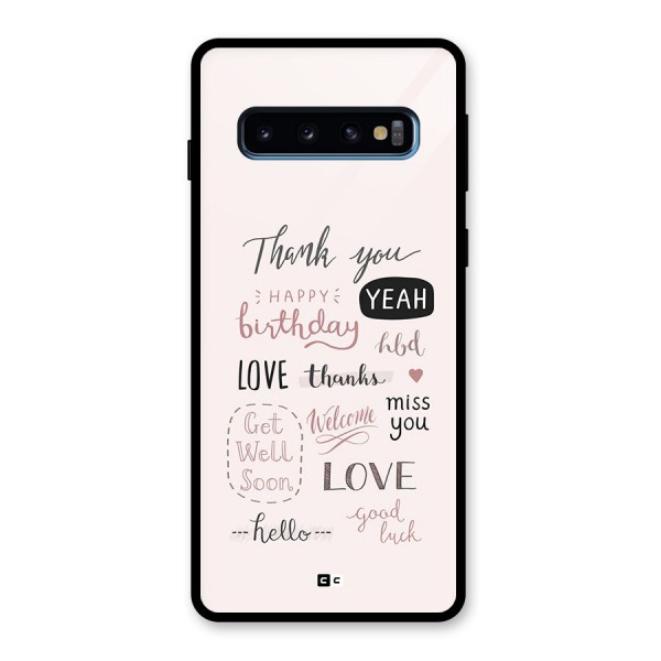 Cute Quotes Glass Back Case for Galaxy S10